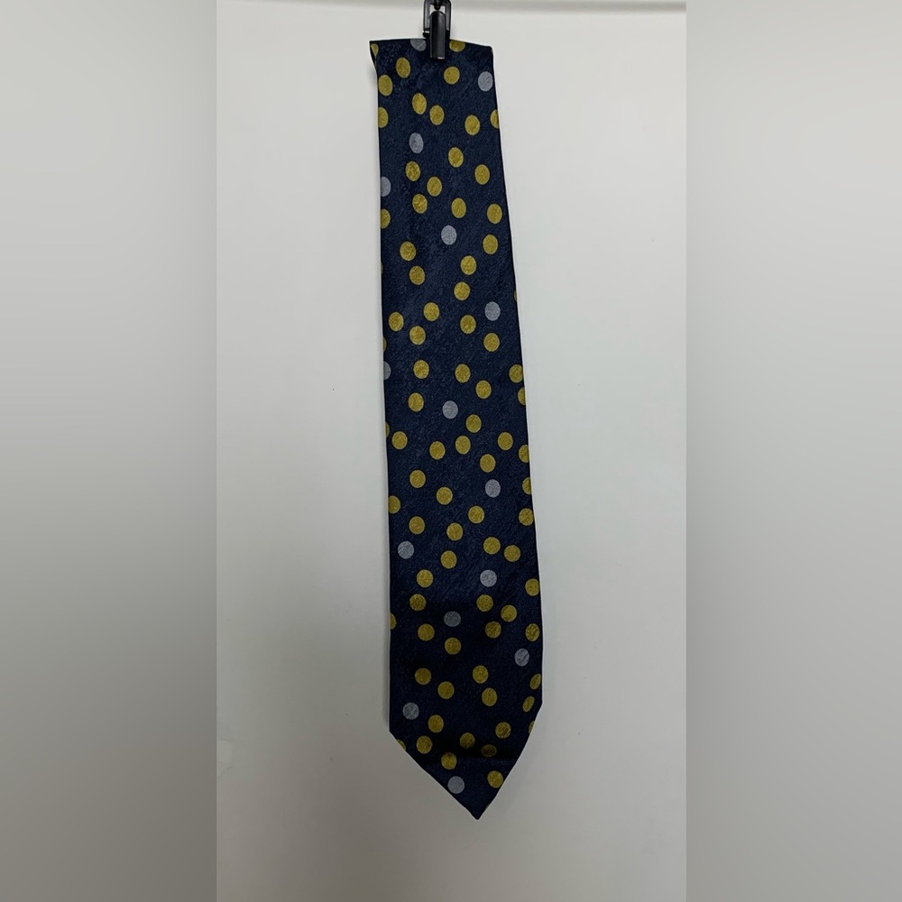 Men’s Fendi Cravatte Navy/Green/Gray Polka Dot Made in Italy Silk Tie